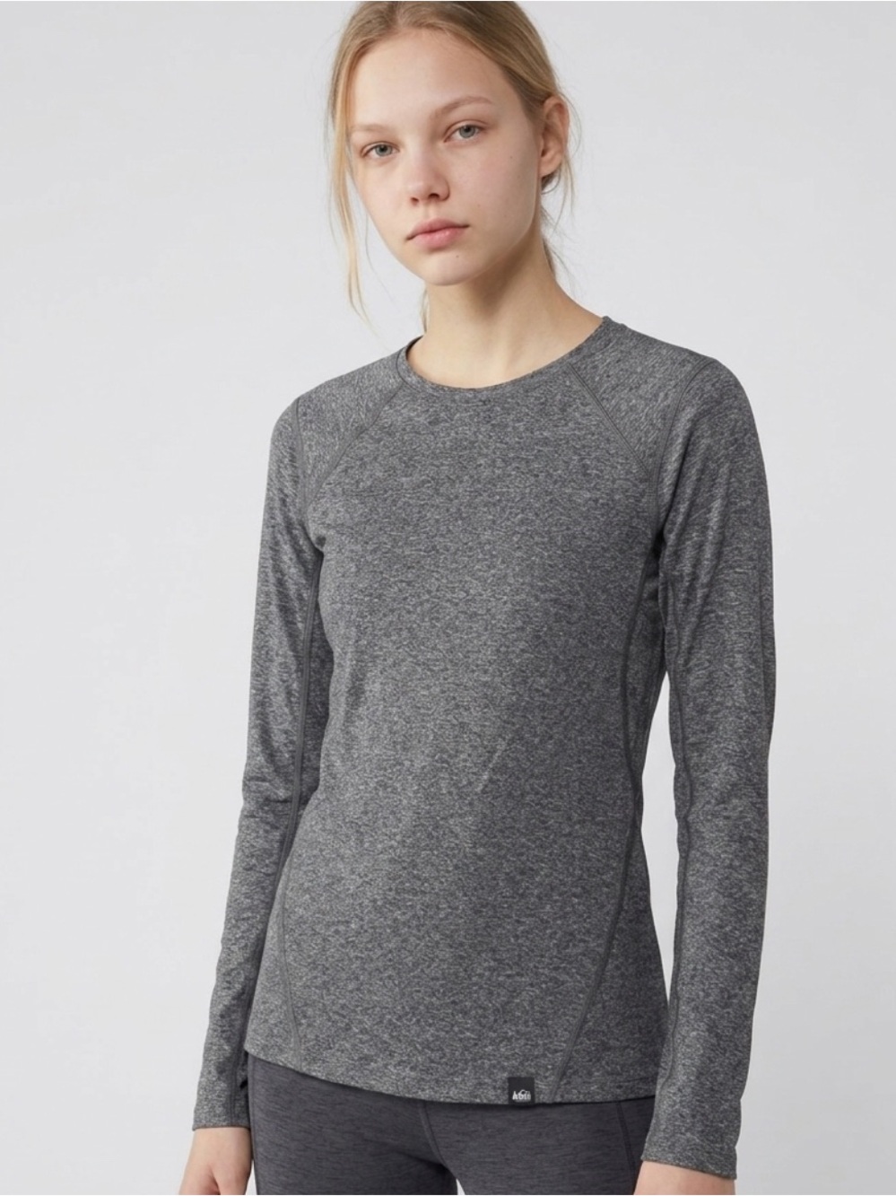 REI Heather Gray Long Sleeve Performance Tee